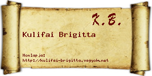 Kulifai Brigitta névjegykártya